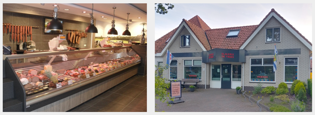 Slagerij de Vries Oudemirdum Interieur en Vooraanzicht